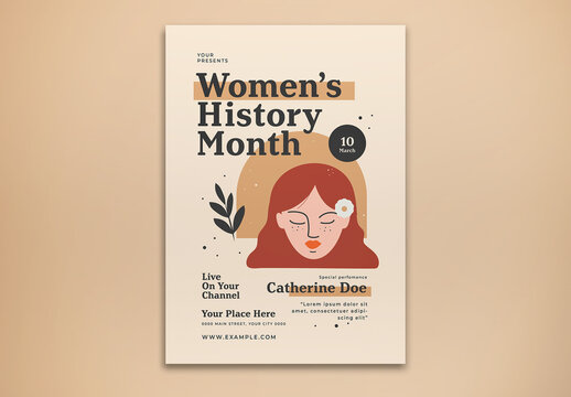 Women's History Month Flyer Layout 