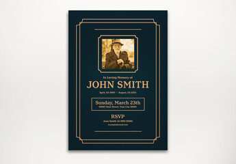 Vintage Funeral Invitation Layout 