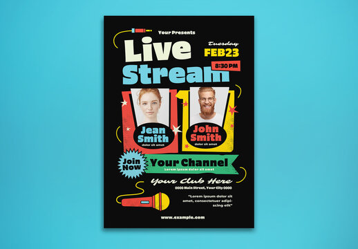 Live Stream Flyer Layout