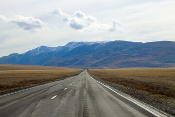 picturesque autumn mountains of the Altai Mountains in September 