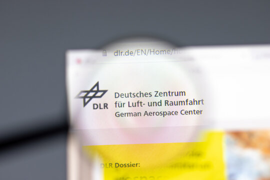 New York, USA - 15 February 2021: DLR German Aerospace Center website in browser with company logo, Illustrative Editorial.