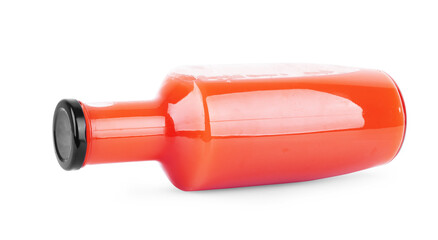 glass of fresh orange juice isolated on white background