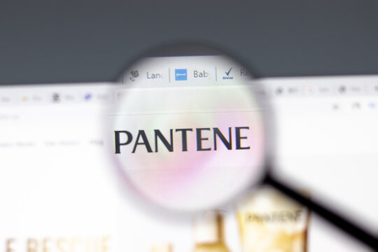 New York, USA - 15 February 2021: Pantene website in browser with company logo, Illustrative Editorial.
