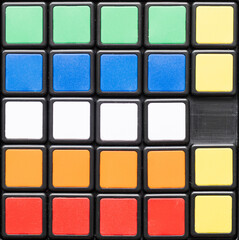 Image of a multicolored squares background, block pattern , square format
