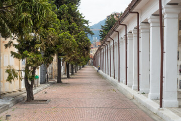 Fototapeta na wymiar Une allée latérale au Cimetière central de Bogota, 