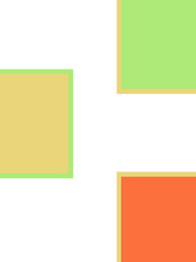 Square illustration. Multicolor design and minimal art for wallart or decoration. Logo and enterprise. Abstract art. Wallart in green, yellow and orange.