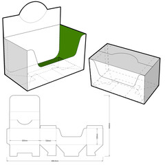 Counter display stand and Die-cut Pattern. The .eps file is full scale and fully functional. Prepared for real cardboard production. The .eps file is full scale and fully functional.