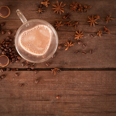 cup of coffee with spices