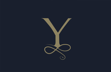 Y elegant monogram ornament alphabet letter logo icon for business. Vintage corporate brading and lettering design for luxury products and company
