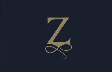 Z elegant monogram ornament alphabet letter logo icon for business. Vintage corporate brading and lettering design for luxury products and company