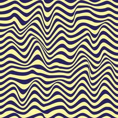 Vector, Seamless, Two-Tone Image of Curved Stripes for A Stereo Effect