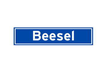Beesel isolated Dutch place name sign. City sign from the Netherlands.