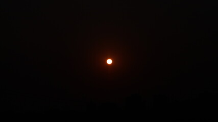 dark sun in night