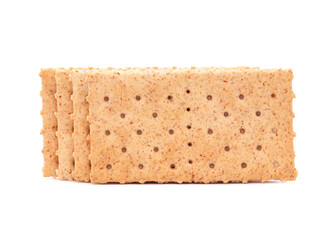 Whole grain crackers isolated on white
