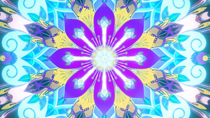 Mandala symmetrical colorful background for hypnotic ethnic fantasy multicolor kaleidoscope wallpaper chakra meditation fractal pattern yoga art design for trance hypnotic shamanic oriental retreat