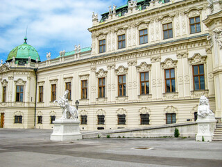 Fototapeta na wymiar Upper Belvedere Palace exterior partial view, at Belvedere building complex, Vienna, Austria