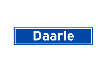 Daarle isolated Dutch place name sign. City sign from the Netherlands.