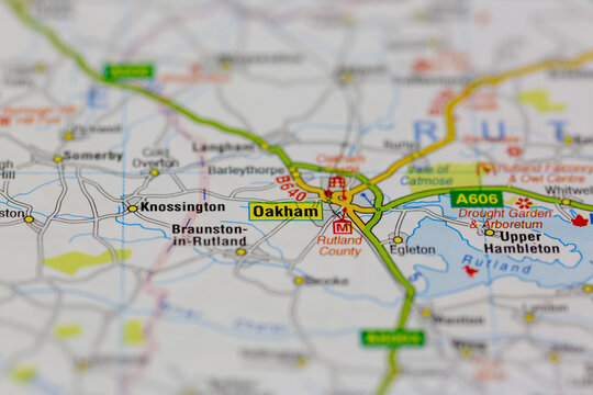 02-19-2021 Portsmouth, Hampshire, UK oakham and surrounding areas shown on a road map or Geography map