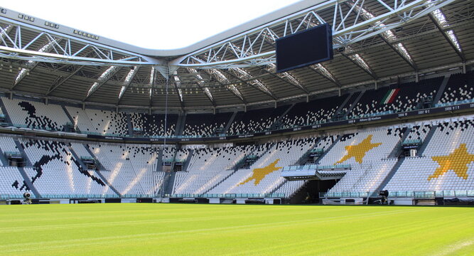 Torino, Italy - Febbraio 13, 2020 - Stadio della Juventus vuoto - partita di calcio ai tempi del Coronavirus