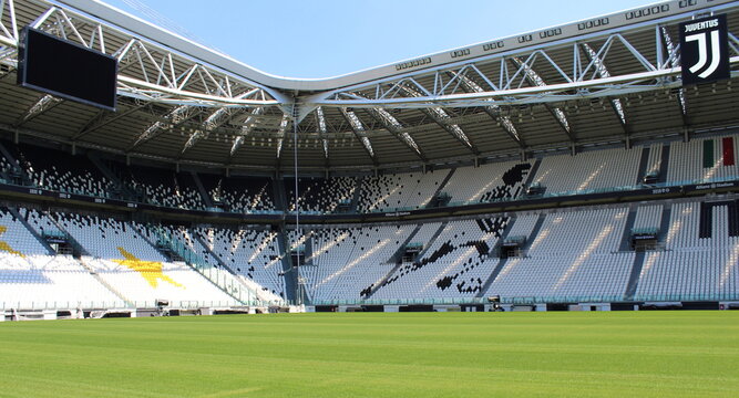 Torino, Italy - Febbraio 13, 2020 - Stadio della Juventus vuoto - partita di calcio ai tempi del Coronavirus