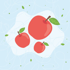 Healthy food apples fruits vector design