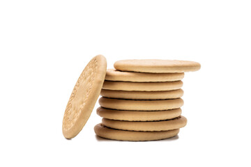 cookie isolated on white background. round biscuit cut out. sweet food concept