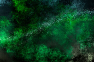 Fototapeta na wymiar Galaxy Space Background Green - Por MathMS