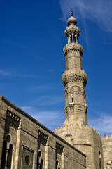 Obraz premium Ornate minaret of a mosque in Cairo, Egypt