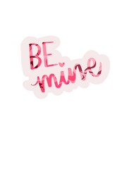 Be Mine Valentine’s Day message written in pink marble paper