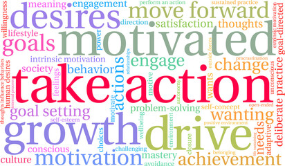 Fototapeta premium Take Action Word Cloud