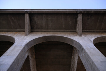 Concrete arch on the Monroe Street bridge in Spokane, Washington state, USA