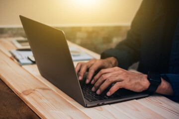 People using computer laptop working at home