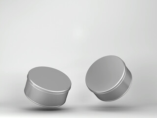 Blank tin can metal container for food or cosmetic