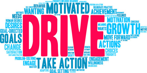 Fototapeta premium Drive Word Cloud on a white background. 