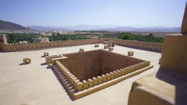 The roof of Al Rustaq Fort in Al Rustaq, Oman