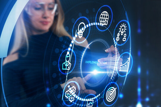 IMPLEMENTATION, web technology concept.  Business, Technology, Internet and network concept.