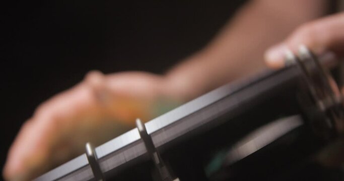 Pandeiro playing slow motion close up 4K