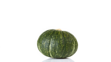 Green pumpkin on the white background