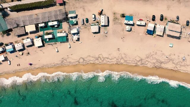 Aerial view in Tigania beach in Greece.