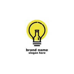Bulb Bottle Drink Logo design inspiration