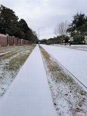 Icy road conditions in Houston Texas 