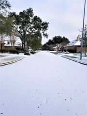 Icy road conditions in Houston Texas 