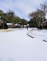Icy road conditions in Houston Texas 