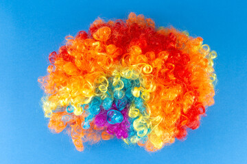 Funny Party concept Rainbow Clown Wig Fluffy Afro Synthetic Cosplay Anime Fancy Wigs Festive...