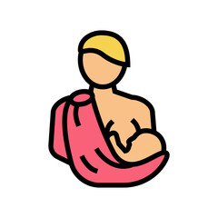 mother feeding newborn baby color icon vector. mother feeding newborn baby sign. isolated symbol illustration