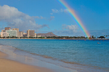 Rainbow over Diamond Head Oahu Hawaii