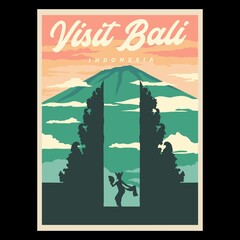 Visit Bali Retro Poster