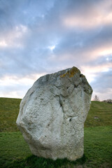 standing stone from the prehistoric henge at Avebury, Wiltshire, UK