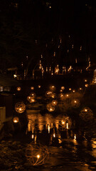 burning candles in the water