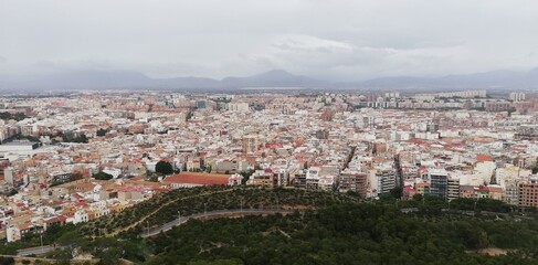 Fototapeta na wymiar Spanish City from above